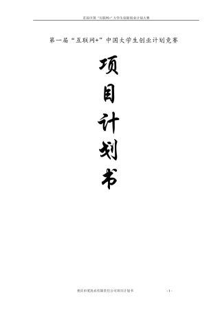 自助洗衣项目计划书--重庆金奖--全国三等奖