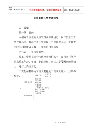 职工工资管理制度