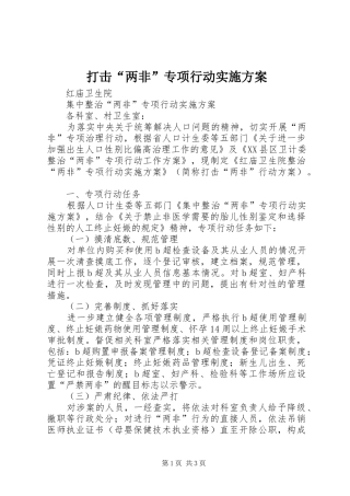 打击“两非”专项行动方案 