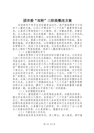 团市委“双转”三阶段整改实施方案 