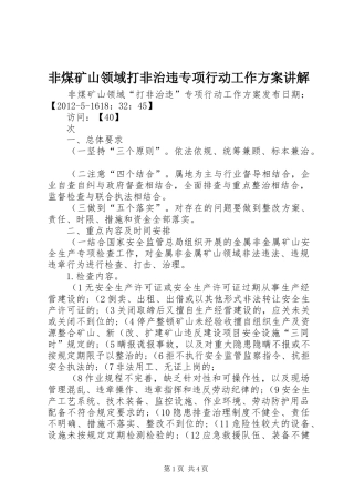 非煤矿山领域打非治违专项行动工作实施方案讲解 