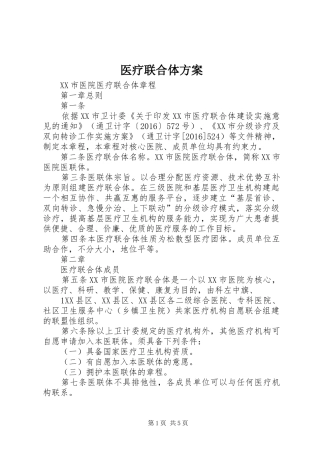医疗联合体实施方案 