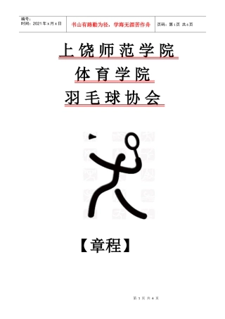 羽毛球协会章程