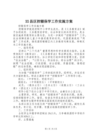 XX县区控辍保学工作方案 