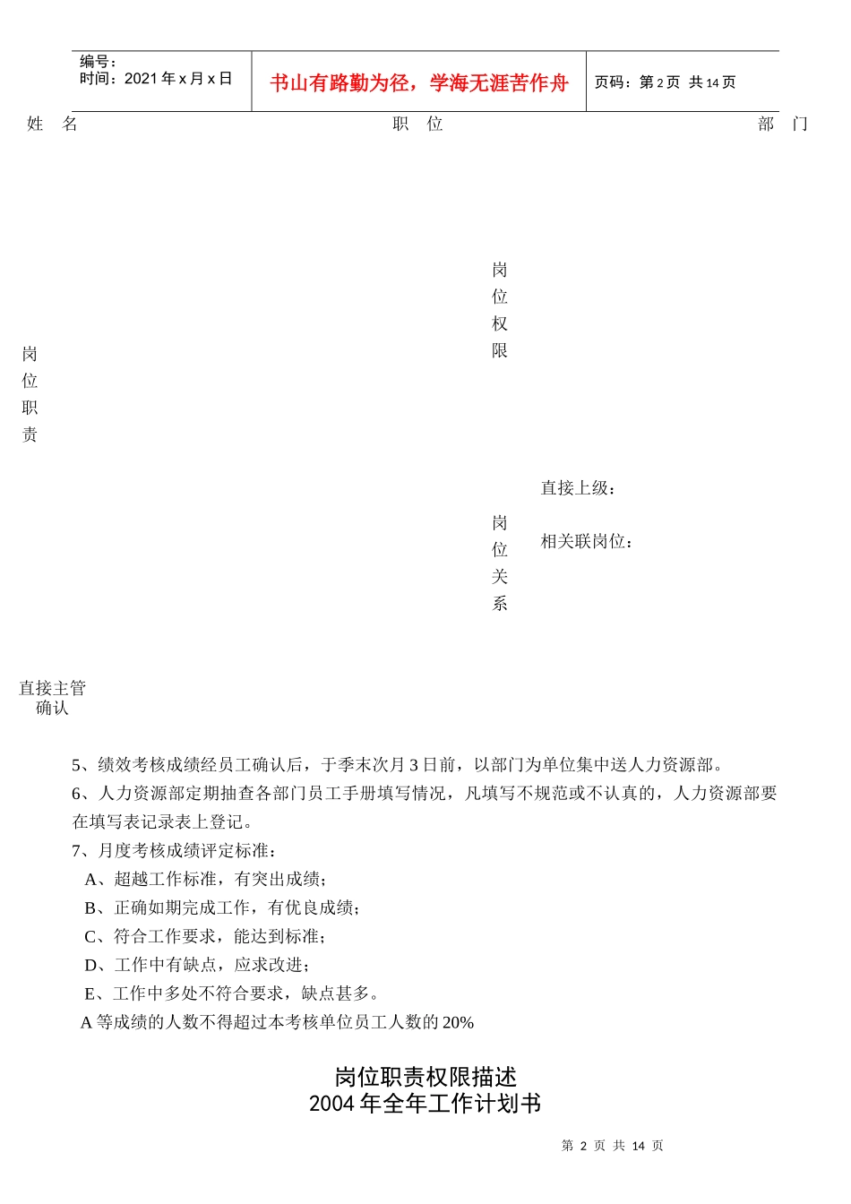 联通管理岗位员工绩效考核综合手册_第2页