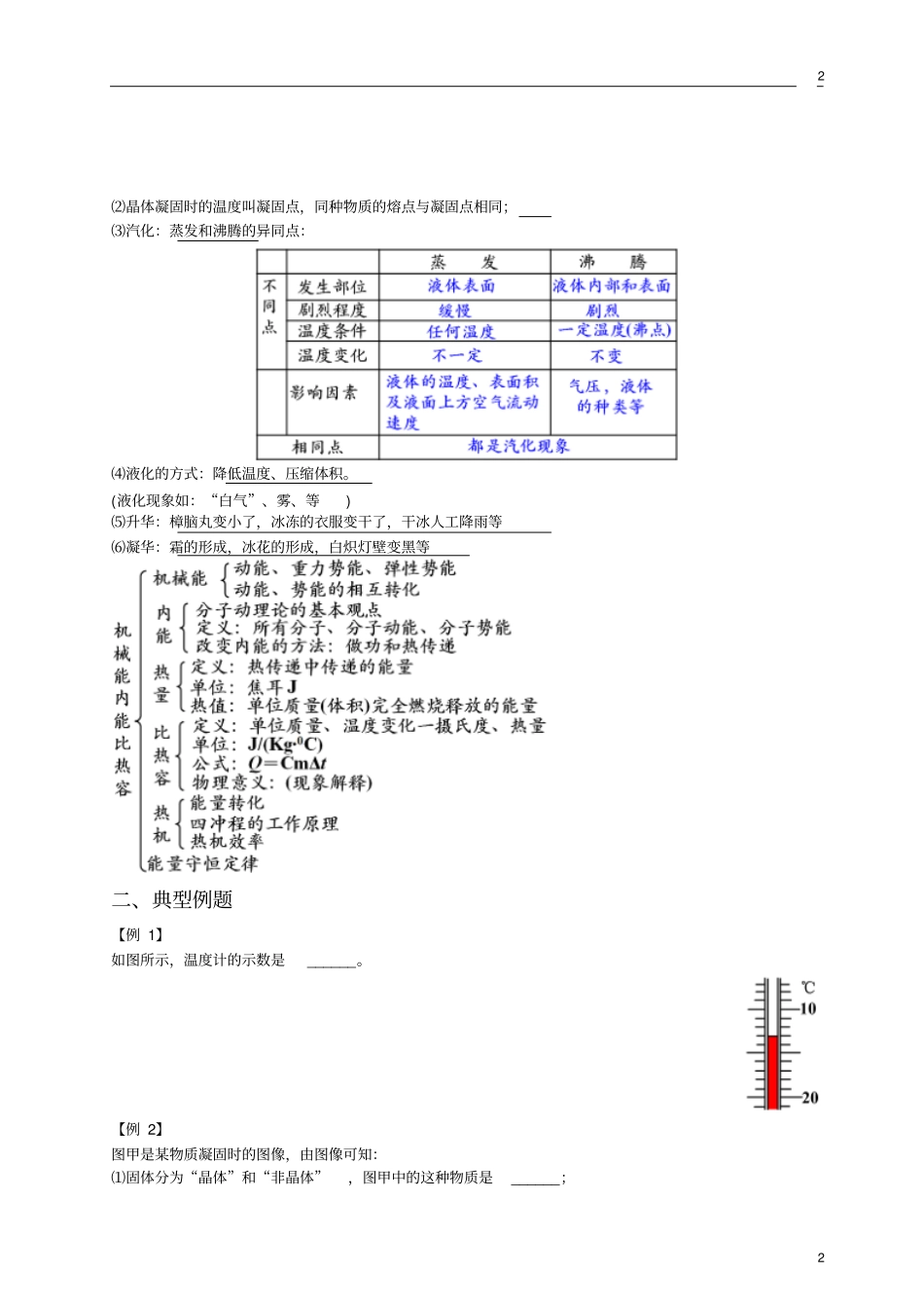 初三年级物理总复习-热学综合教案_第2页