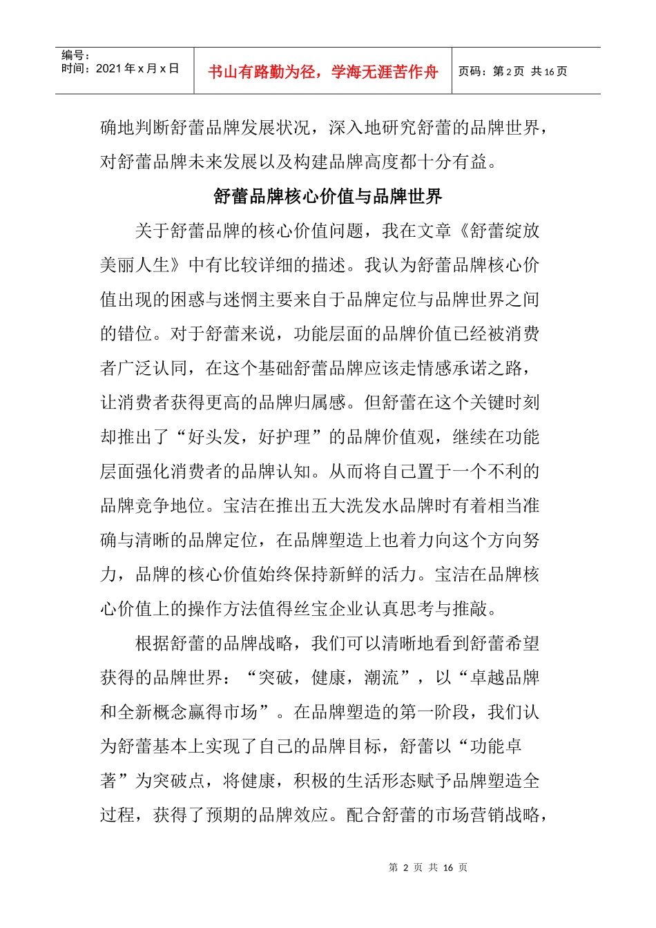舒蕾品牌发展年度报告及策略建议_第2页