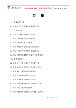 自然灾害类应急预案
