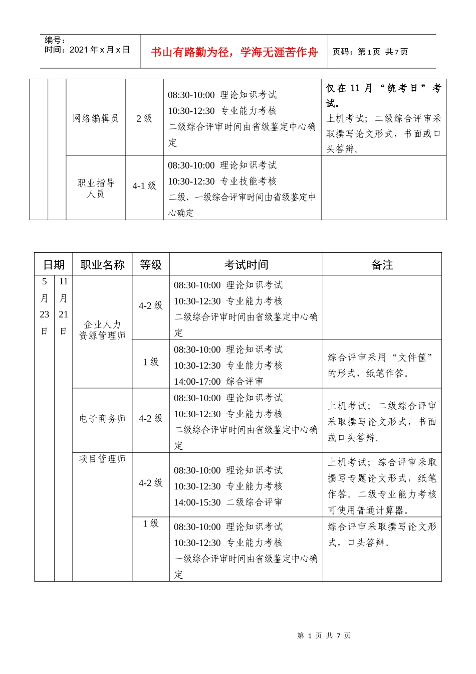 职业考试时间_第2页