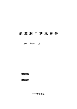 能源利用年度状况报告