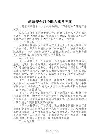 消防安全四个能力建设实施方案 