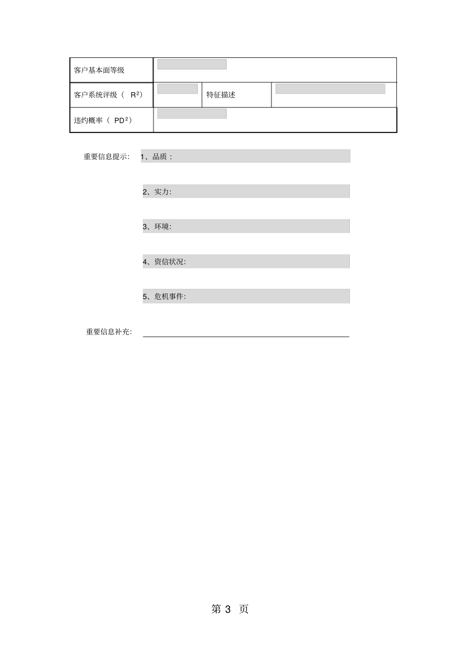 中国建设银行客户信用评级报告共16页_第3页