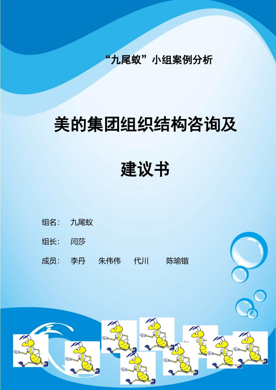 美的集团组织结构咨询建议书_第1页