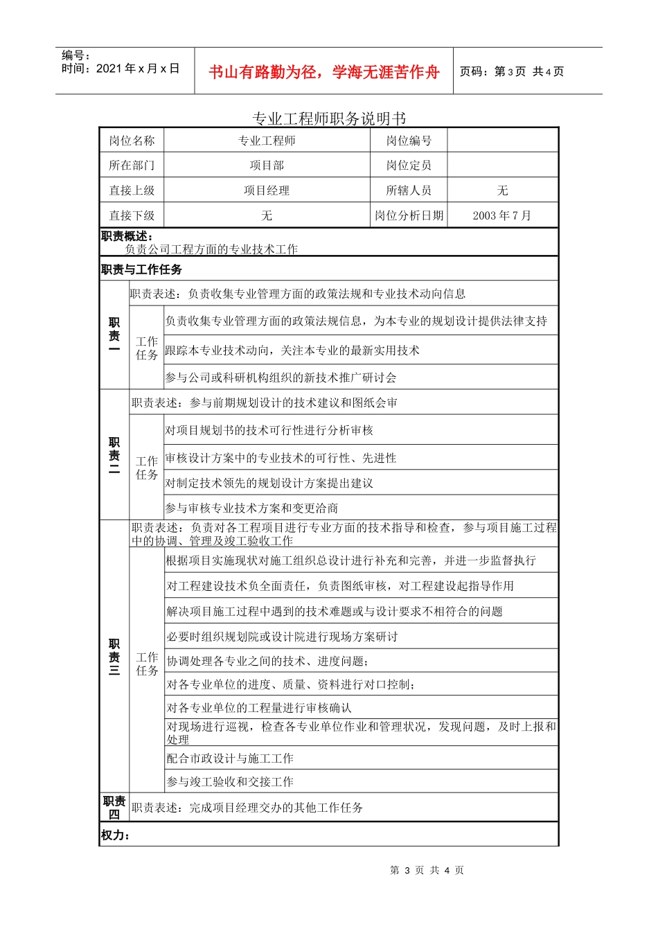 职务说明书-项目部_第3页
