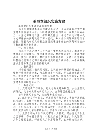 基层党组织方案 