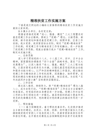 精准扶贫工作方案 