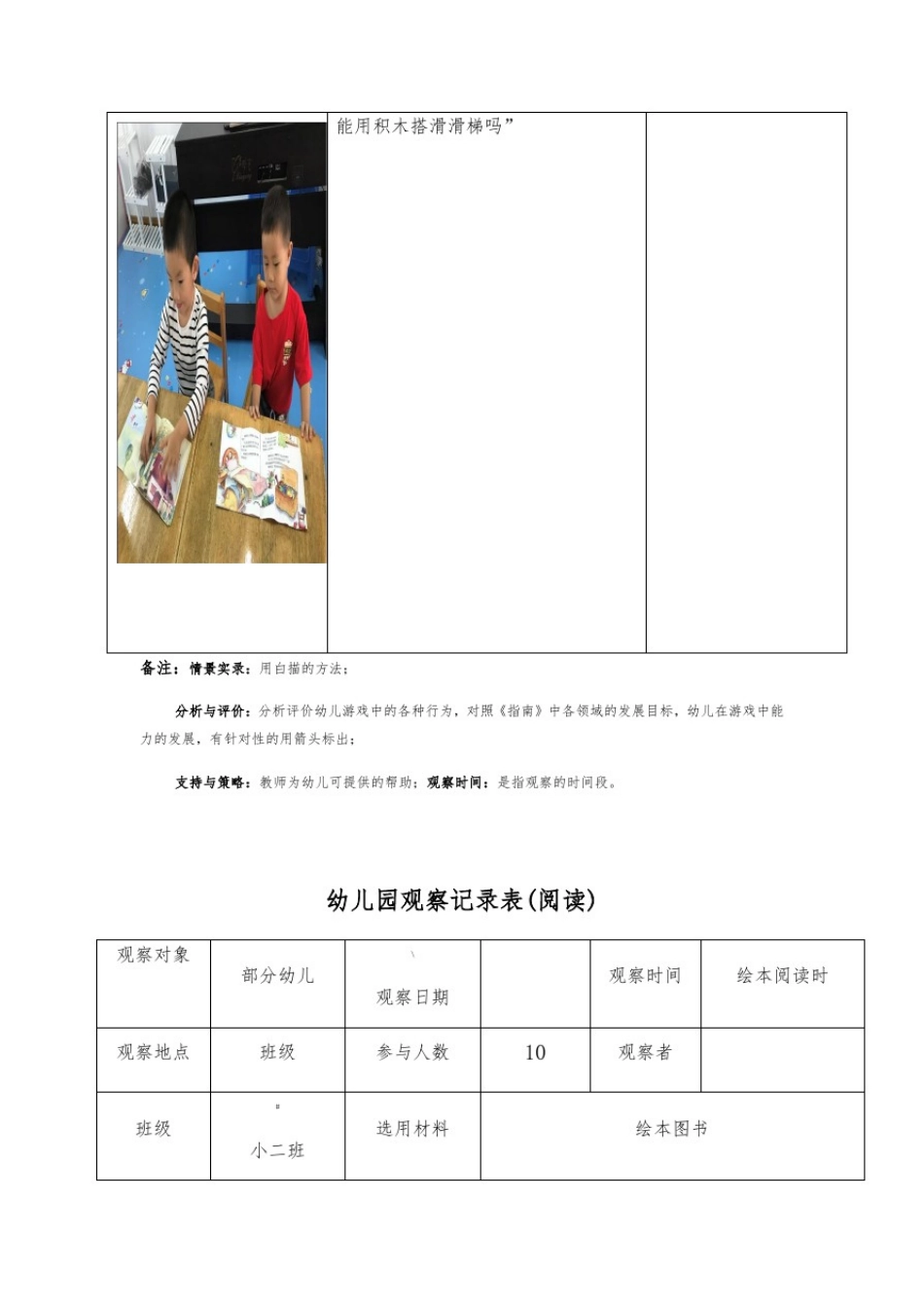 幼儿园阅读区观察记录5篇_第2页