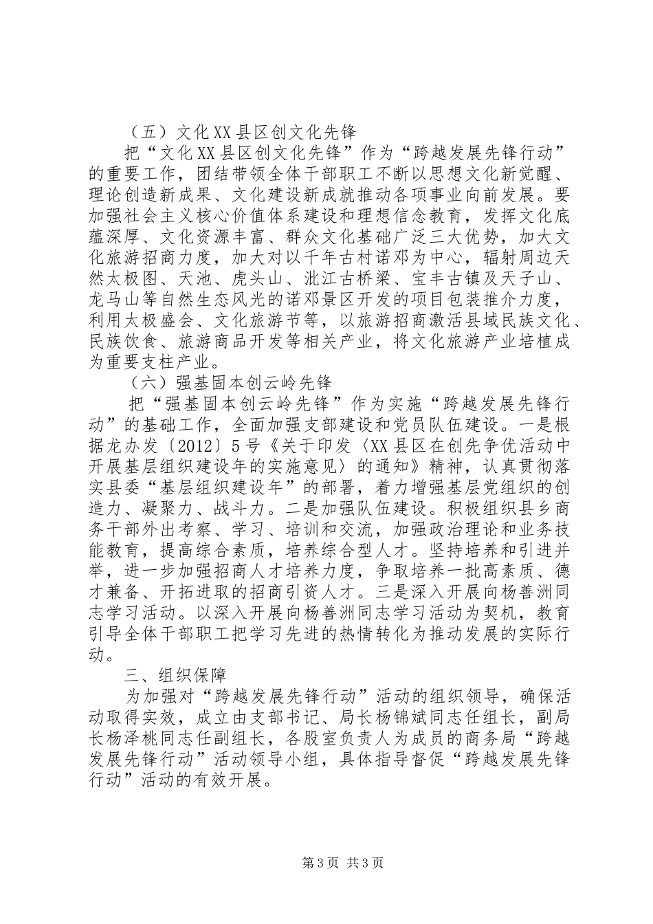 跨越发展先锋行动方案 _第3页