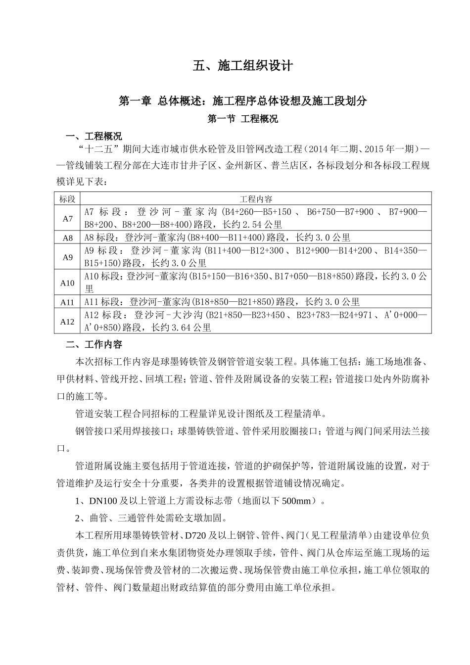 自来水管网施工组织设计(DOC75页)_第1页