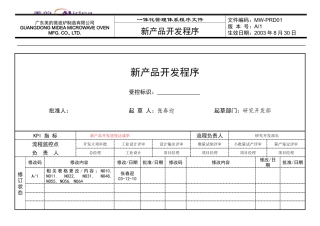美的微波炉公司新产品开发程序
