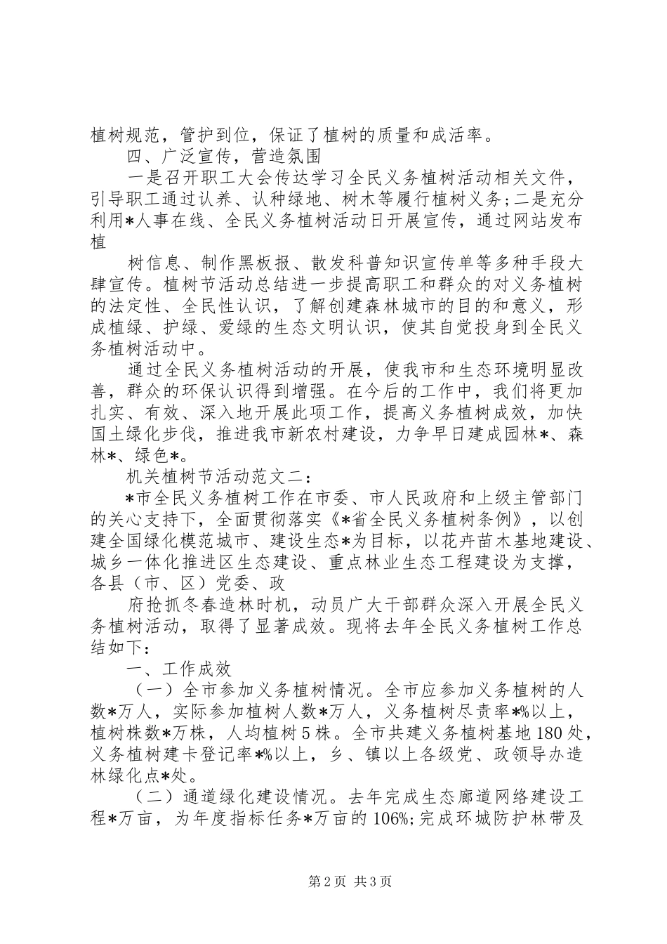 XX年机关植树节活动实施方案 _第2页
