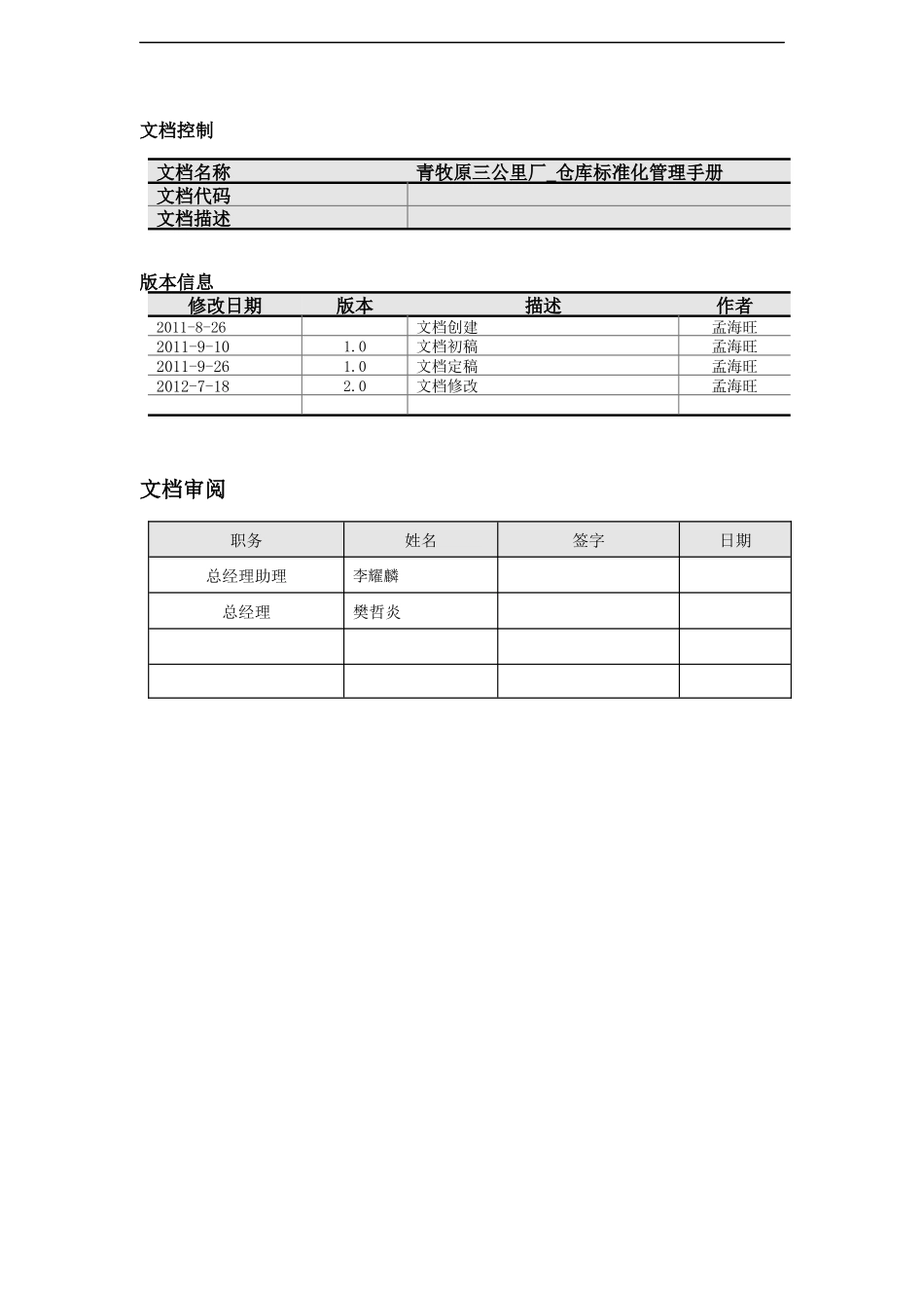 罗牛山_仓库管理工作标准手册_三公里厂555_第2页