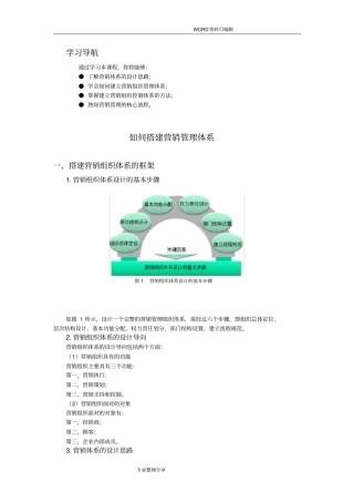 如何搭建营销管理体系
