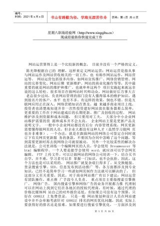 网站运营案例工作总结