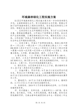 环城森林绿化工程方案 
