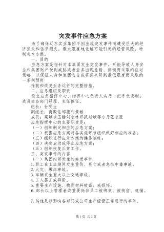 突发事件应急实施方案 