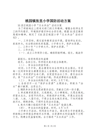 桃园镇张里小学国防活动实施方案 