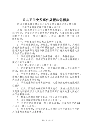 公共卫生突发事件应急预案 