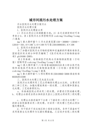 城市河流污水处理实施方案 