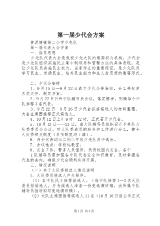 第一届少代会实施方案 