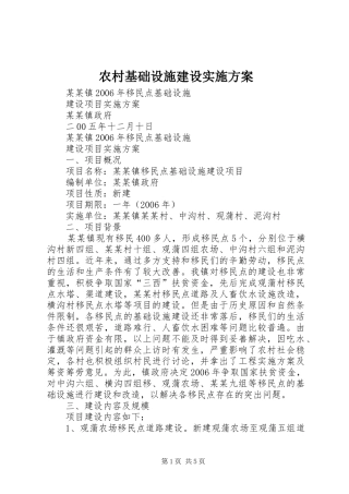 农村基础设施建设方案 