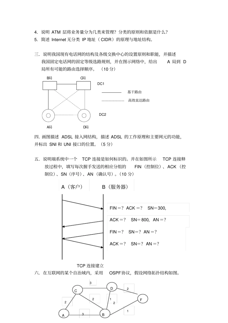 (完整版)现代通信网试题及答案_第2页