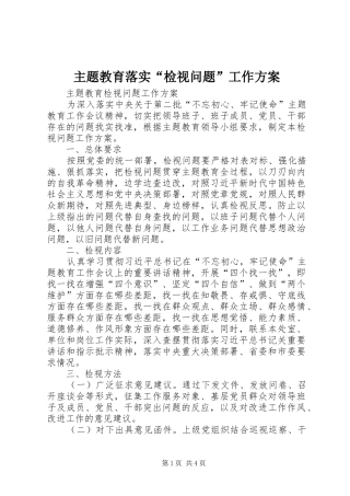 主题教育落实“检视问题”工作实施方案 