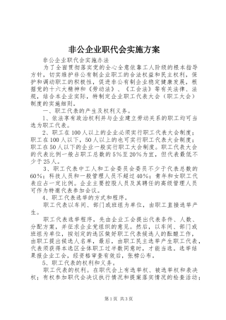 非公企业职代会方案 