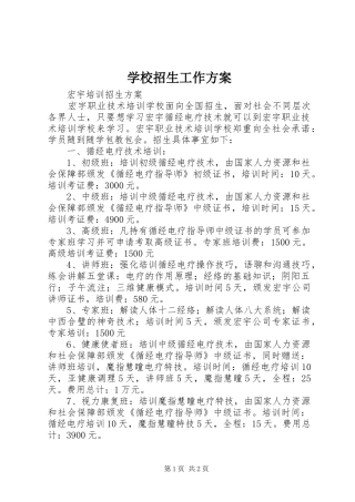 学校招生工作实施方案 