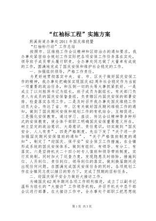 “红袖标工程”方案 