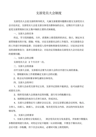 支部党员大会制度
