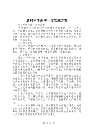 唐村中学两率一度方案 
