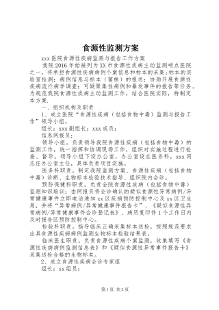 食源性监测实施方案 
