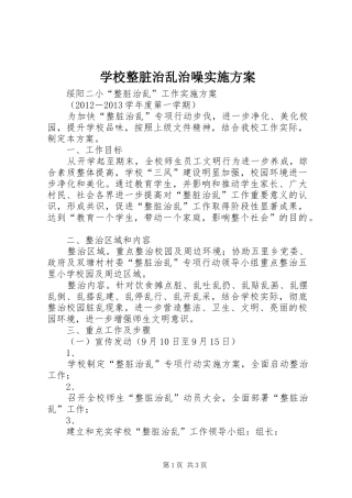 学校整脏治乱治噪方案 