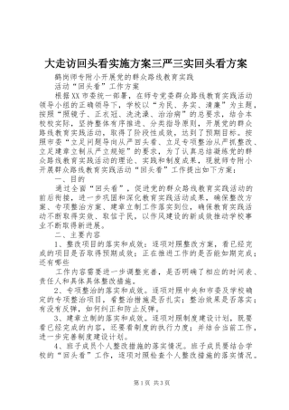 大走访回头看方案三严三实回头看方案 