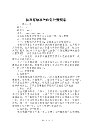 防范踩踏事故应急预案 
