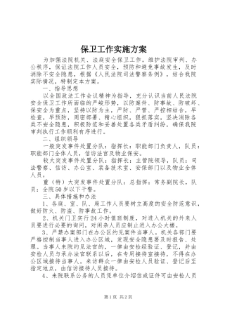 保卫工作方案 