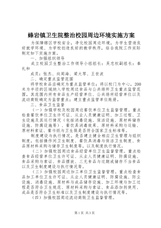 蜂岩镇卫生院整治校园周边环境方案 