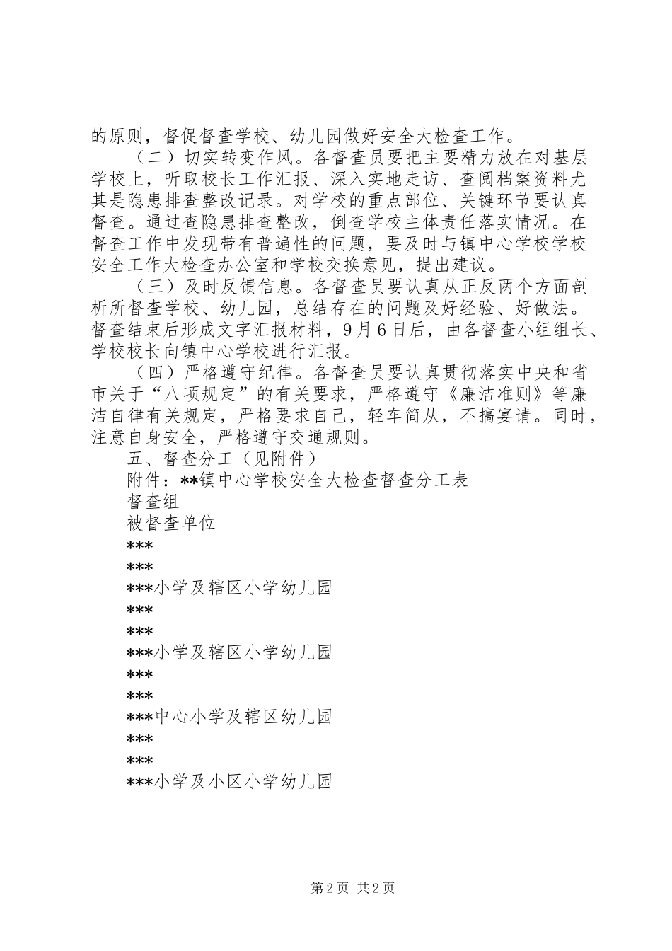 学校安全大检查工作实施方案 _第2页
