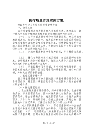 医疗质量管理方案. 